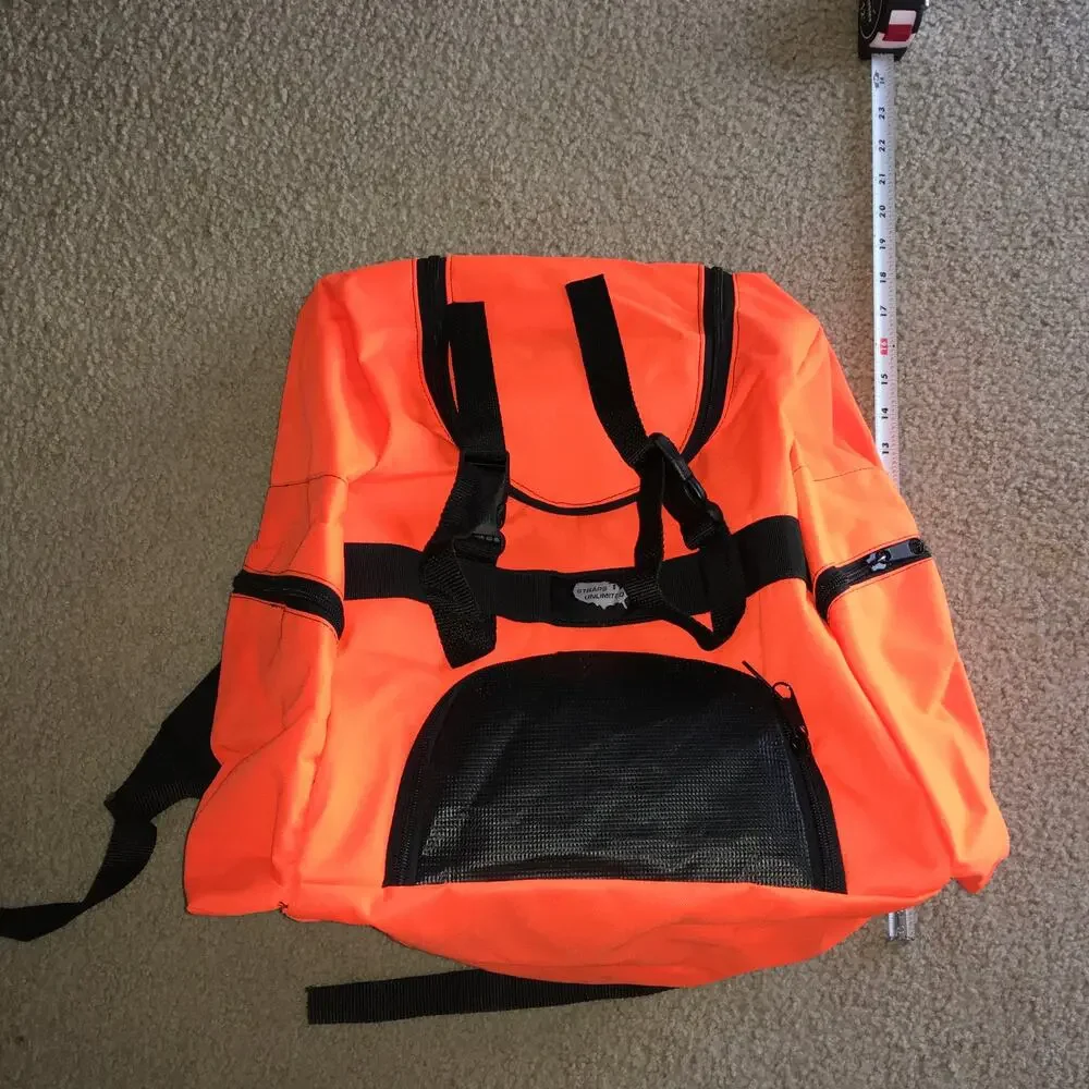 Straps Unlimited Backpack Day Pack Adventure Bag Orange Rescue Gear Hiking USA